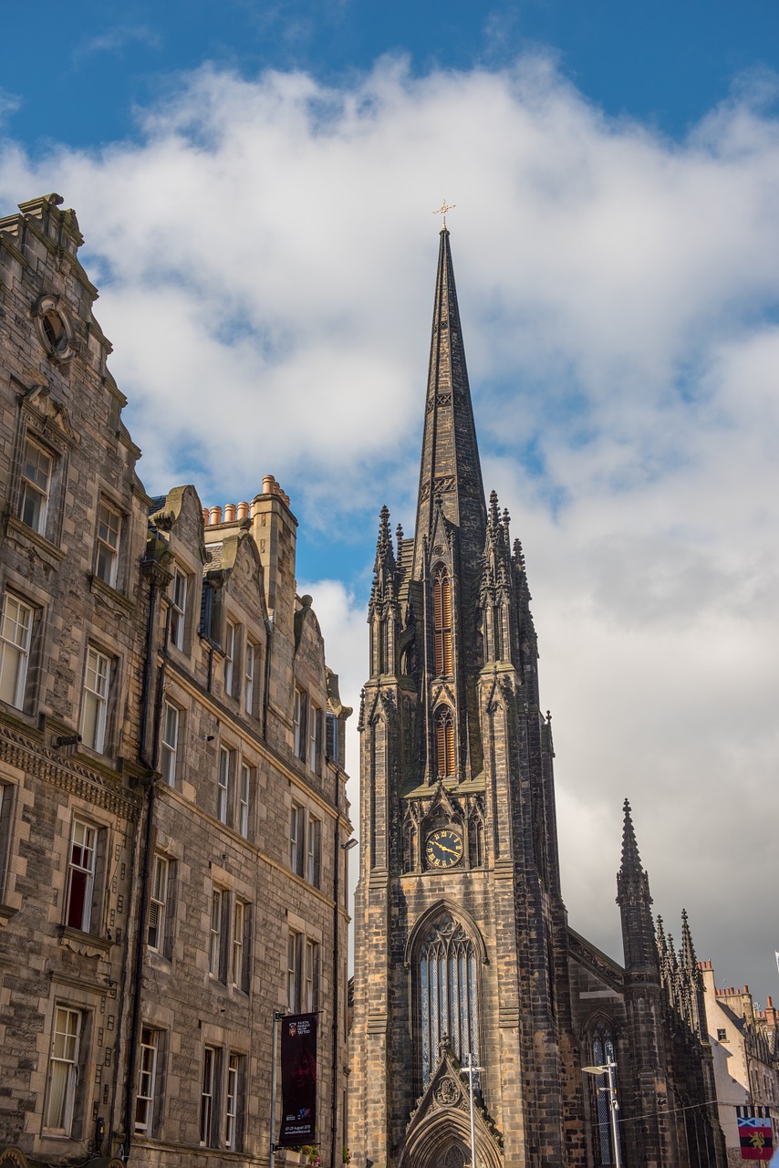 St Columba Nemokama Škotijos Bažnyčia, Edinburgas, Vintage, Senas, Bažnyčia, Architektūra, Pastatas, Miestas, Lankytinos Vietos, Namai
