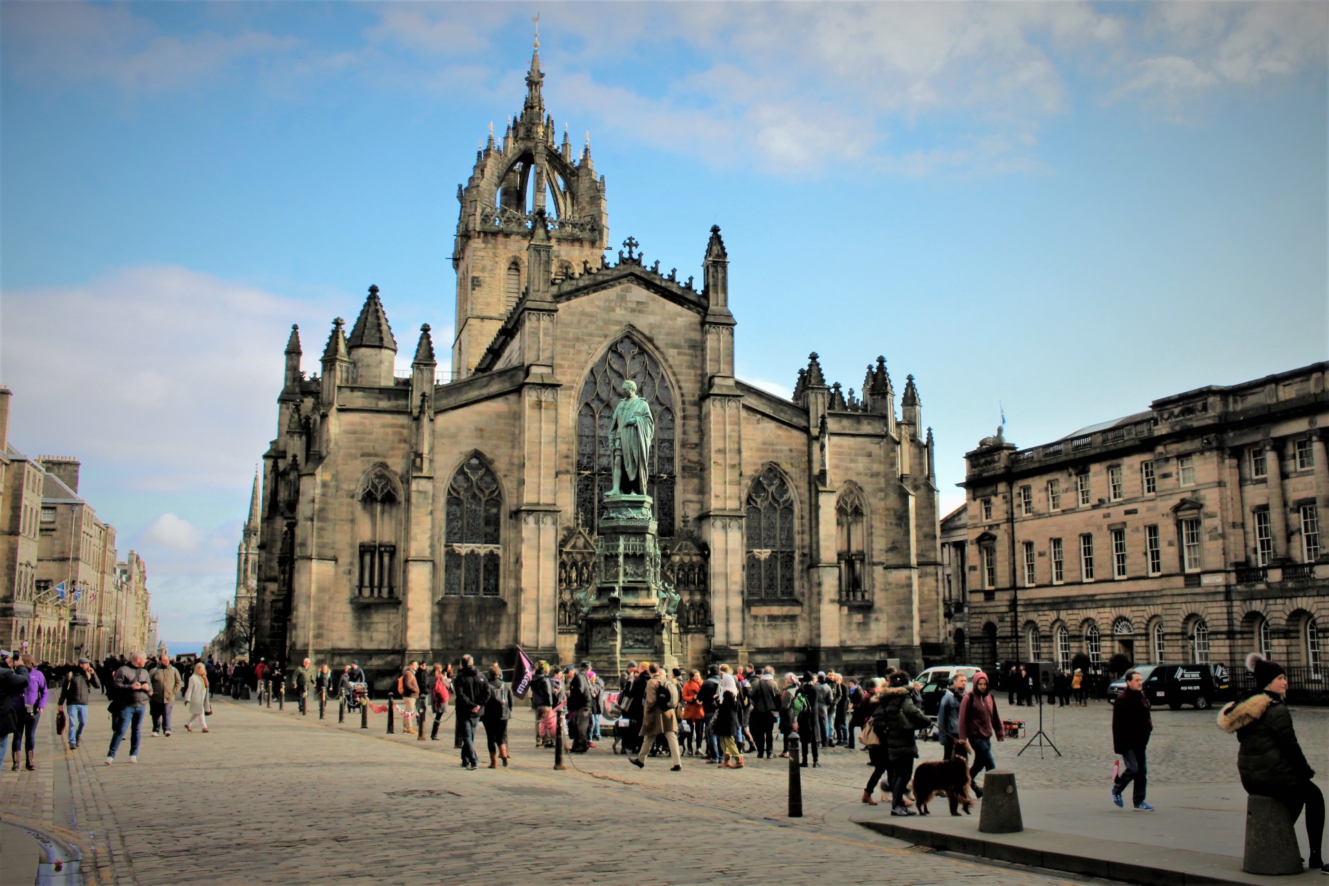 Edinburgas,  Škotija,  St & Nbsp,  Giles,  Katedra,  Uk,  Turizmas,  Statula,  Saltire,  St Giles Katedra