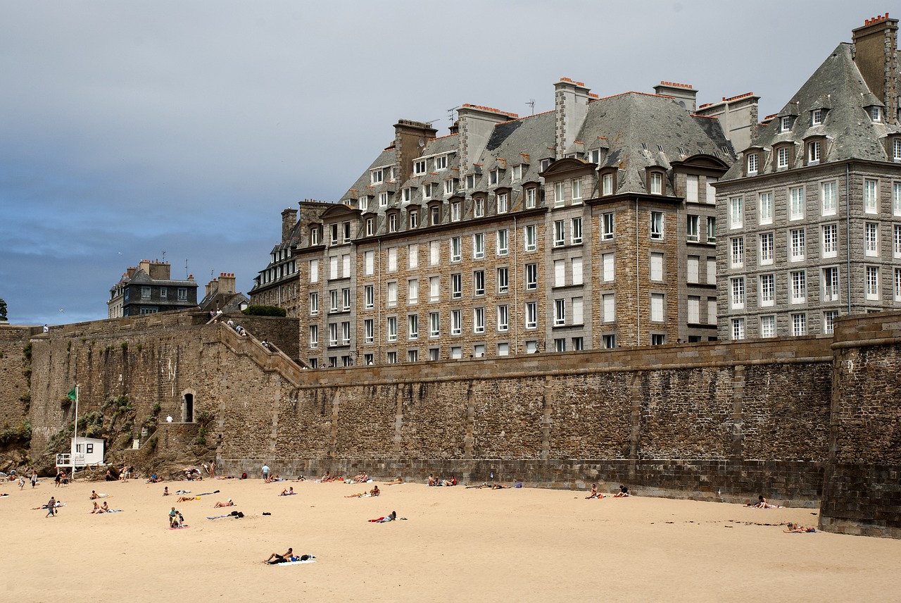 St Malo, Brittany, Piratai, Užuolaida, Fortifikacija, Angliškas Kanalas, Vėliava, France, Pastatas, Europa