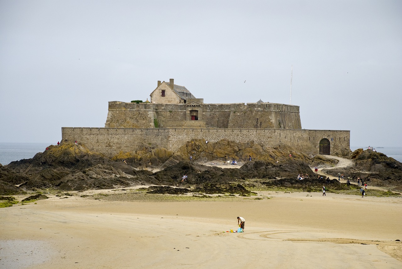 St Malo, France, Brittany, Piratai, Užuolaida, Fortifikacija, Angliškas Kanalas, Europa, Akmens Pastatytas Namas, Jūra