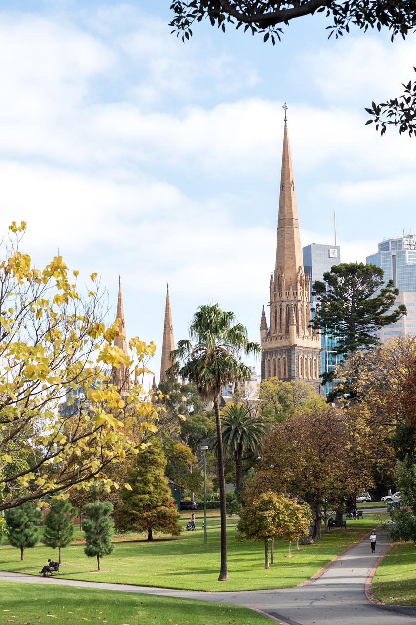 St Patriko Katedra,  Melburnas,  Katedra,  Bažnyčia,  Krikščionybė,  Australija,  Religinis,  Religija,  Parkas,  Fitzroy Gardens