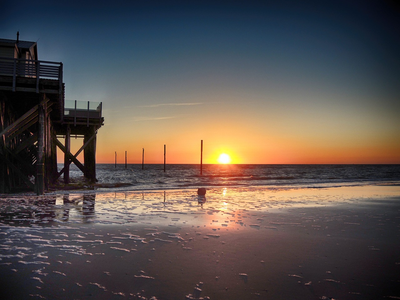 St Peter-Ording, Papludimys, Saulėlydis, Šiaurės Jūra, Šventė, Nemokamos Nuotraukos,  Nemokama Licenzija