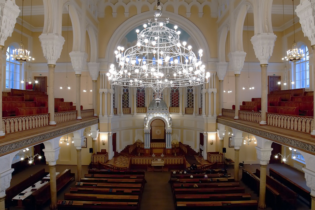 Sankt Peterburgo Rusija, Sinagoga, Liustra, Interjeras, Nemokamos Nuotraukos,  Nemokama Licenzija
