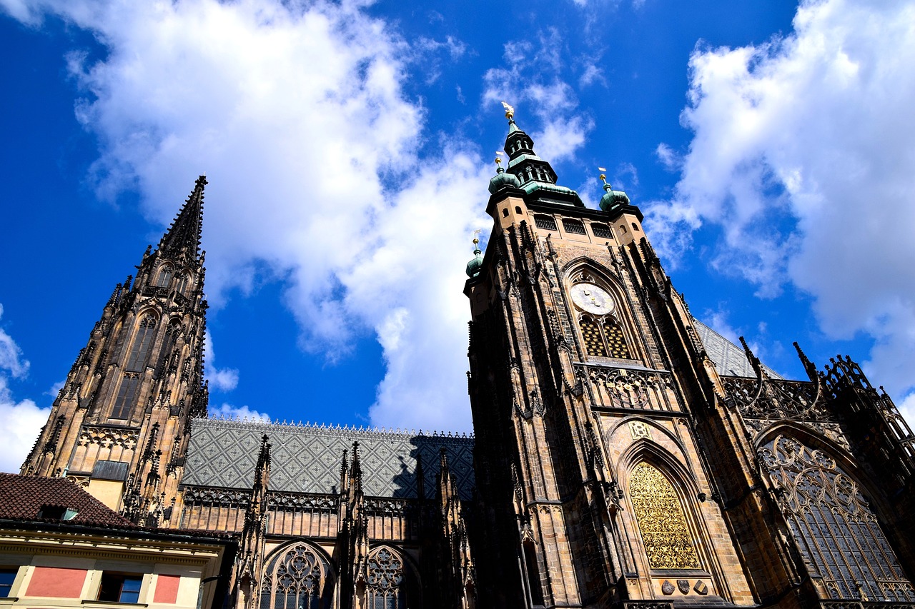 St Vitus Katedra, Prague, Kelionė, Dom, Bažnyčia, Čekijos Respublika, Istoriškai, Gotika, Architektūra, Gotikinis Stilius