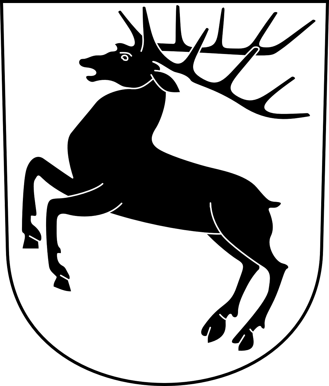 Ežeras, Hart, Buck, Karališkieji Elniai, Herbas, Skydas, Elnias, Stovas, Antlers, Nemokama Vektorinė Grafika