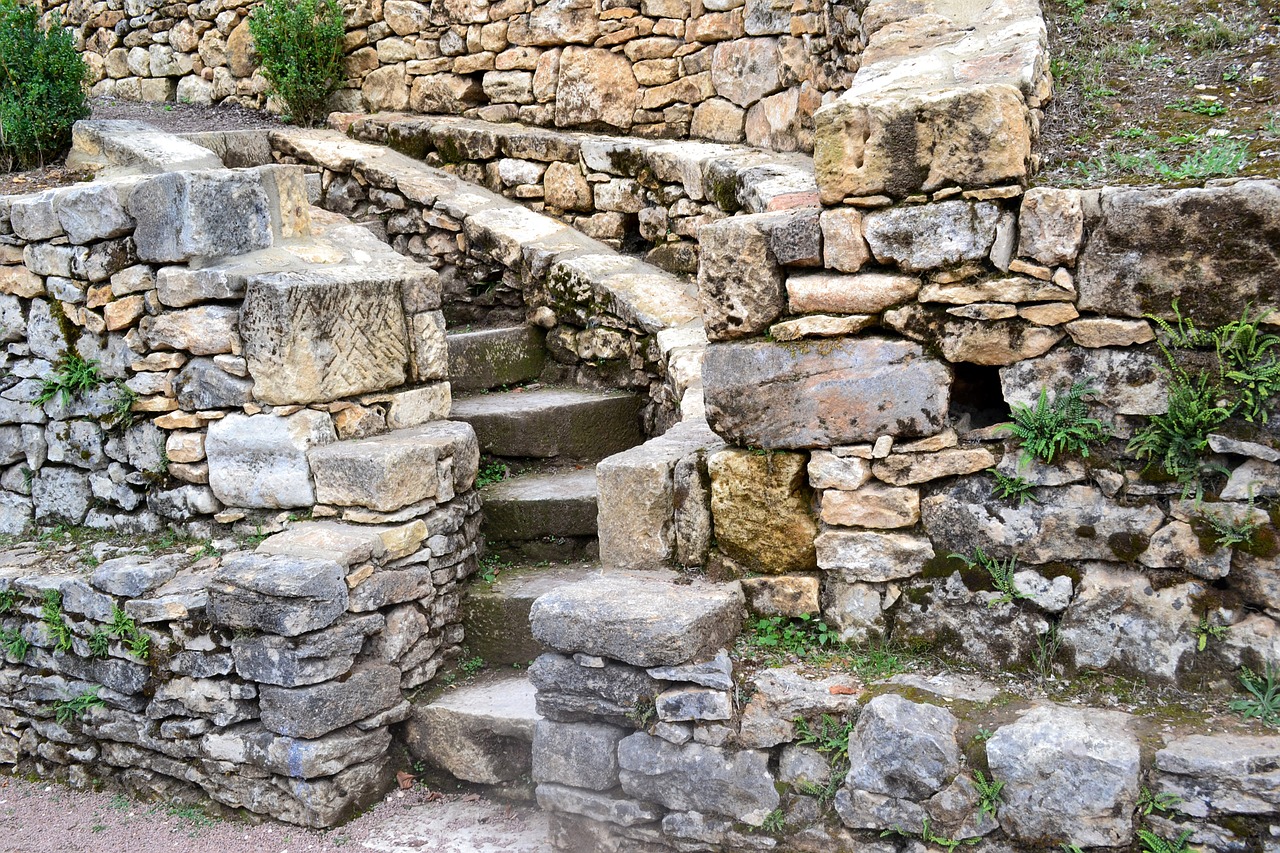 Laiptinė, Akmens Laiptai, Siena, Akmeninė Siena, Marqueyssac Sodas, Marqueyssac, Dordogne, France, Aquitaine, Nemokamos Nuotraukos