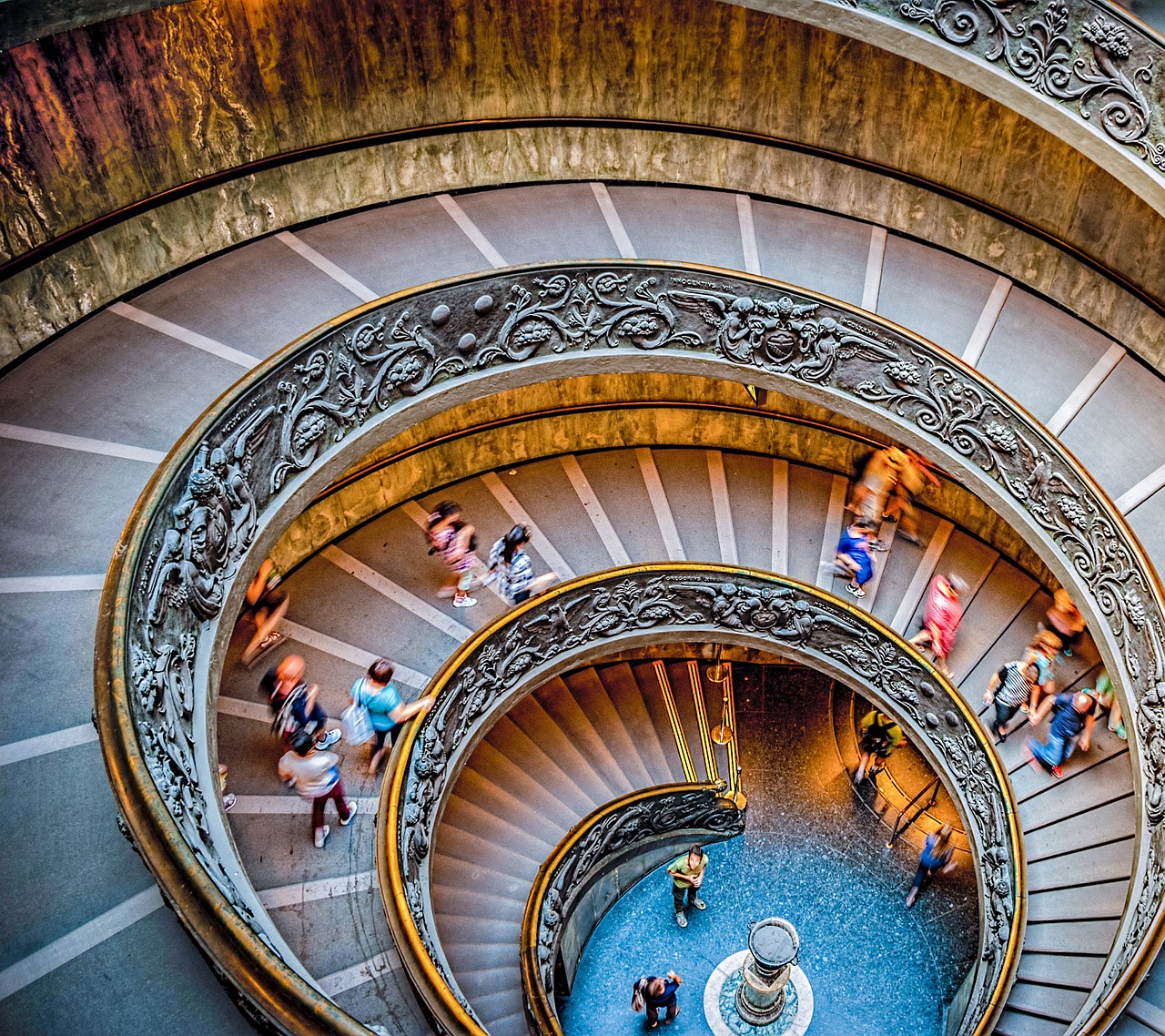 Laiptai, Žiediniai Laiptai, Vatikano Muziejus, Ratas, Vatikanas, Apskritas, Laiptinė, Roma, Laiptai, Architektūra