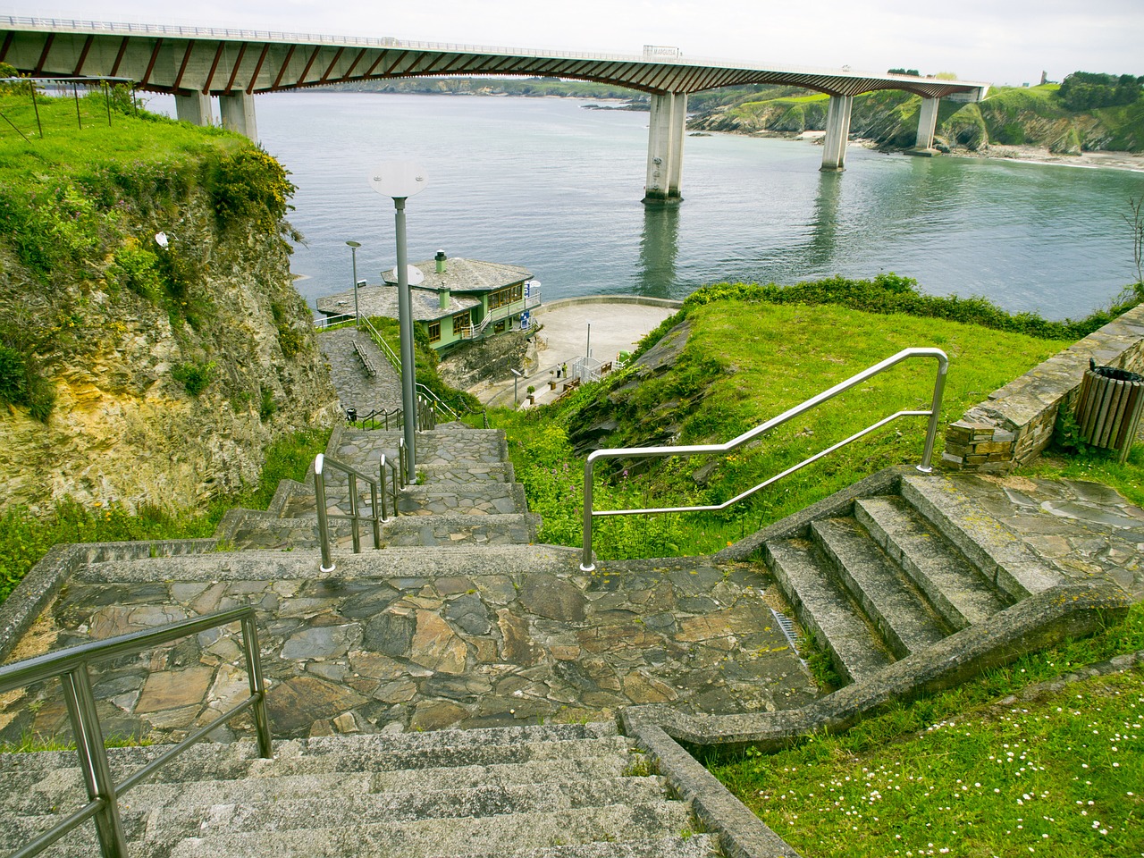 Laiptai, Tiltas, Ribadeo Jūra Lugo, Nemokamos Nuotraukos,  Nemokama Licenzija