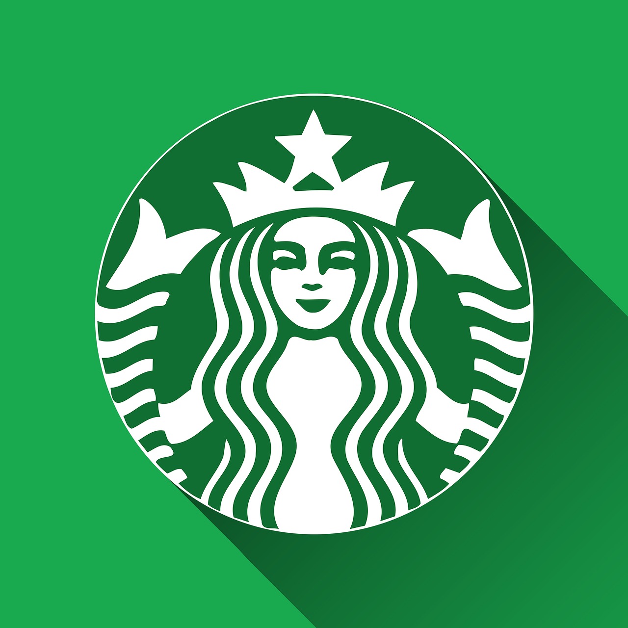 Starbucks, Logotipas, Ilgas Šešėlis, Žalias, Nemokamos Nuotraukos,  Nemokama Licenzija