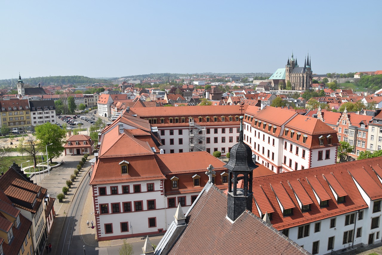 Valstybės Kanceliarija,  Erfurtas,  Namas,  Stogo,  Architektūra,  Miestas,  Panorama,  Tiuringija Vokietija,  Vokietija,  Peržiūrėti