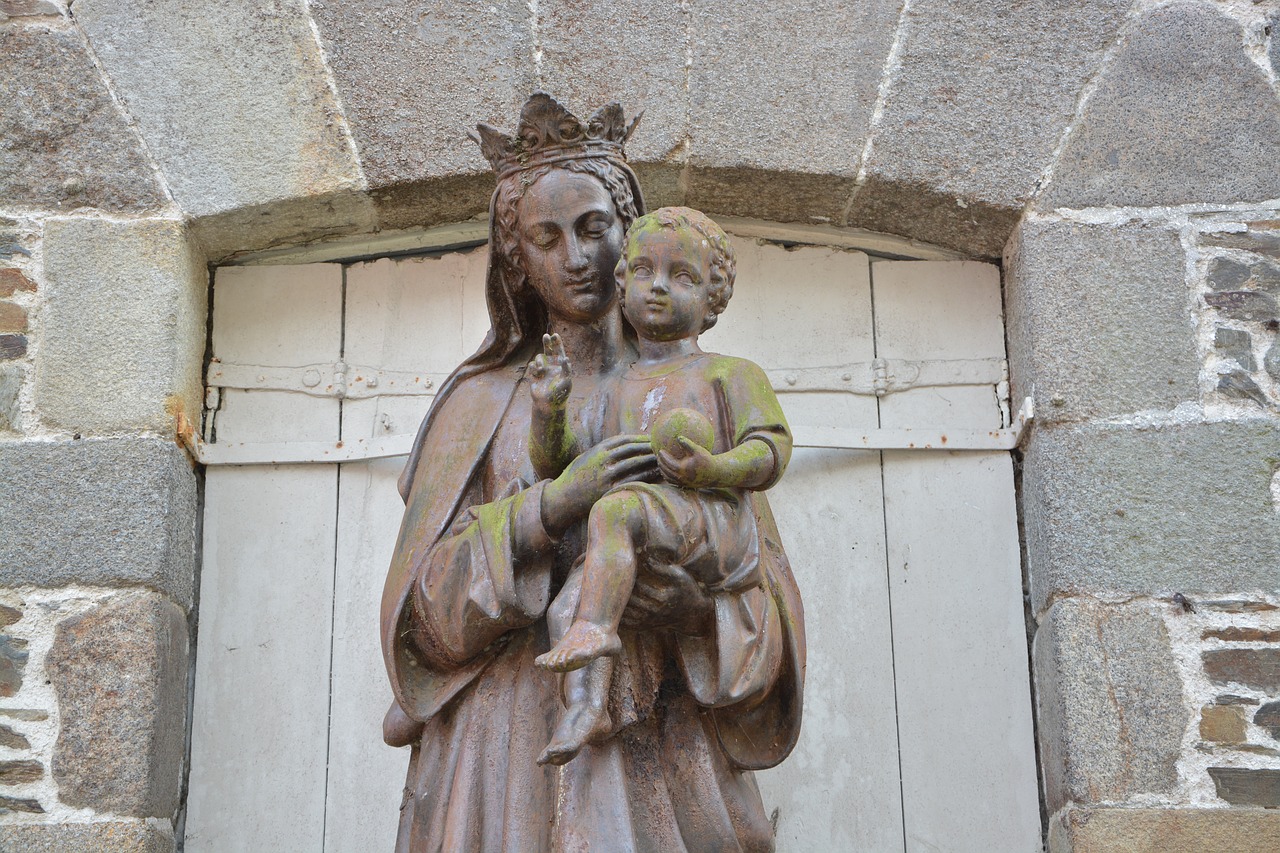 Statula, Šventoji Mergelė, Mary, Jėzus, Religija, Religiniai Simboliai, Dol De Bretagne, Nemokamos Nuotraukos,  Nemokama Licenzija