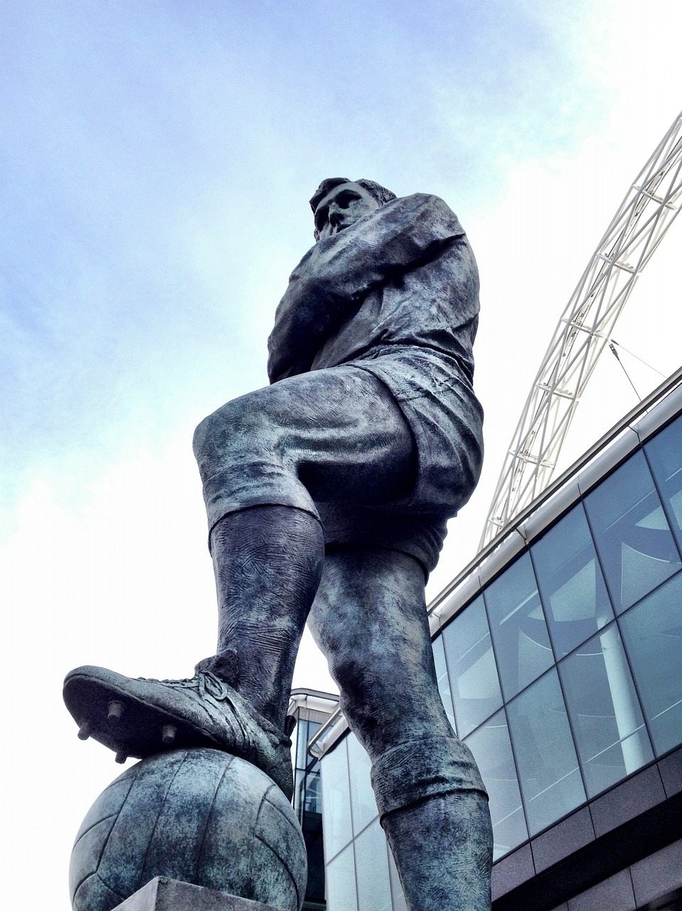 Statula, Futbolas, Herojus, Bobby Moore, Wembley, Wembley Stadionas, Stadionas, Sportas, Futbolas, Žmonės