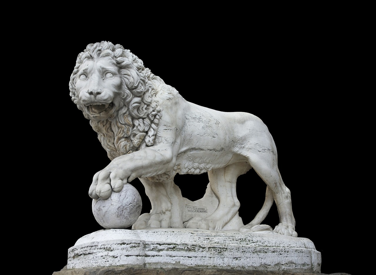 Statula, Liūtas, Rutulys, Marmuras, Architektūra, Akmuo, Istorinis, Vila Medici, Dekoratyvinis, Žinomas