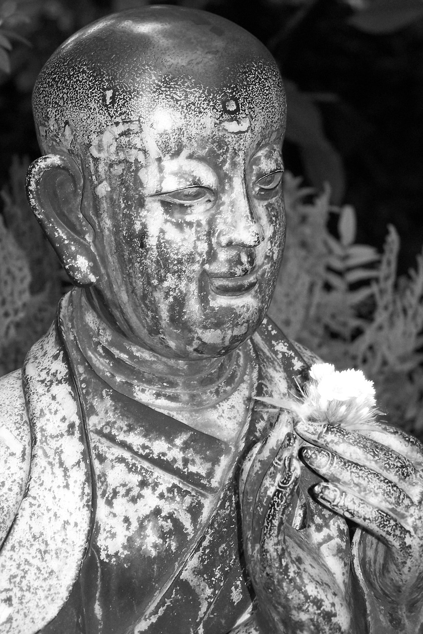 Statula, Budda, Buddha, Budizmas, Japanese, Veidas, Asija, Japonija, Skulptūra, Gartendeko