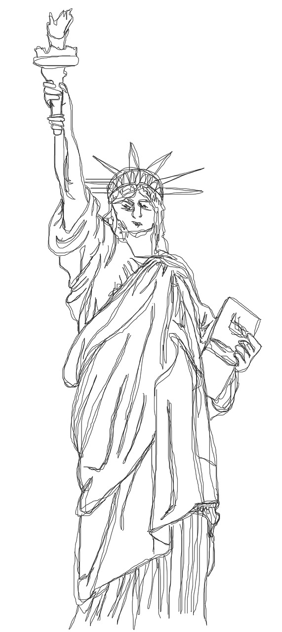 Laisvės Statula, Amerikietis, Niujorkas, Statula, Laisvė, Simbolis, Tu S, Aukštis, Žibintuvėlis, Doodle