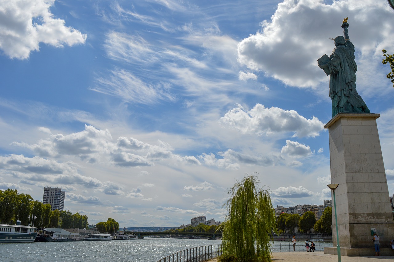 Statueoflibertyparis,  Mėlynas Dangus,  Seinriver,  Kelionė,  Paryžius,  Prancūzija, Nemokamos Nuotraukos,  Nemokama Licenzija