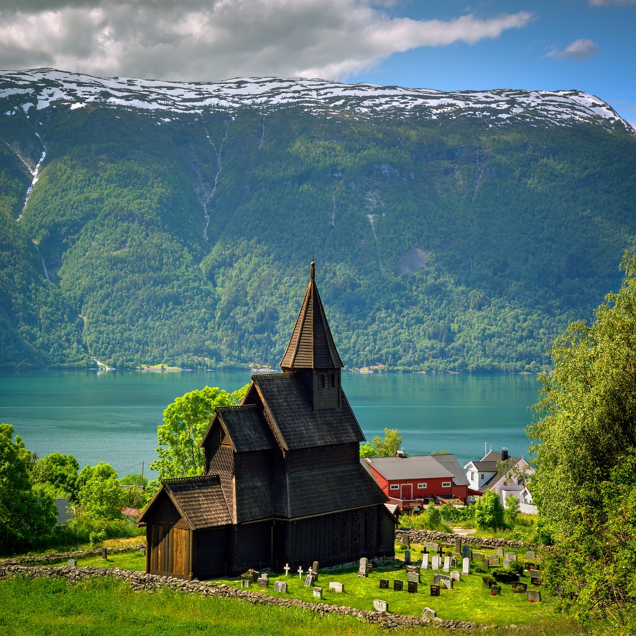 Atitolinti Bažnyčią,  Fjord,  Kalnų,  Urnes,  Norvegija, Nemokamos Nuotraukos,  Nemokama Licenzija