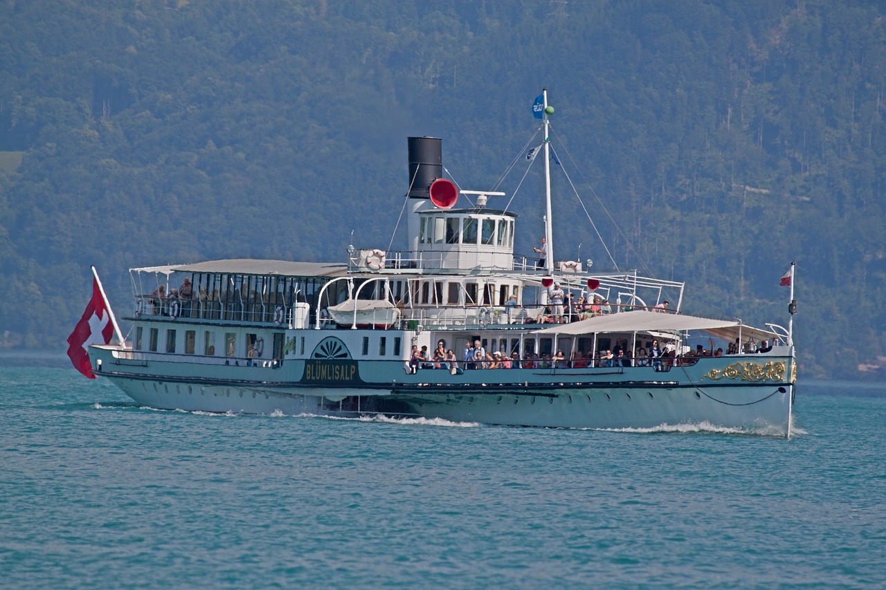 Garlaivis, Blümlisalp, Brienz, Ežeras, Kraštovaizdis, Brienz Ežeras, Gamta, Kalnai, Dangus, Vanduo