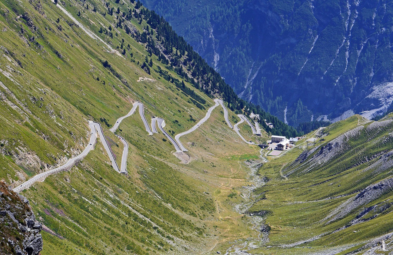 Stelvio Jungas, Šiaurinė Rampa, Eiti Kelią, South Tyrol, Italy, Passo Di Stelvio, Serpentinas, Kalnai, Alpių, Vaizdas