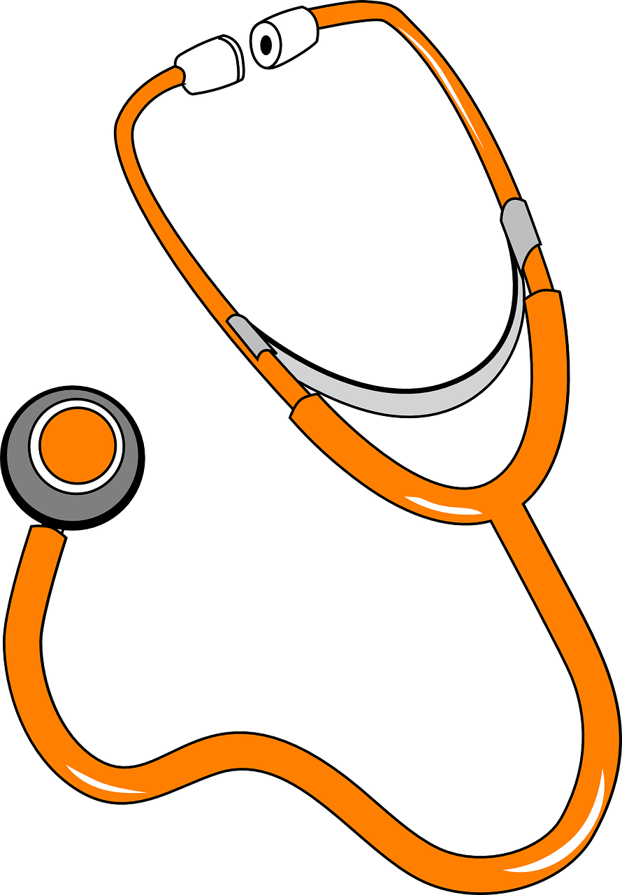 Stetoskopas, Įranga, Medicinos, Gydytojas, Oranžinė, Garsas, Širdis, Plaučiai, Nemokama Vektorinė Grafika, Nemokamos Nuotraukos