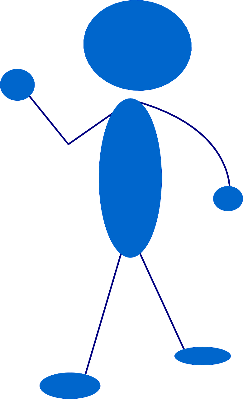 Stickman, Stick Figūra, Vyras, Mėlynas, Plaukiojantys, Animacinis Filmas, Piešimas, Animaciniai Filmai, Nemokama Vektorinė Grafika, Nemokamos Nuotraukos