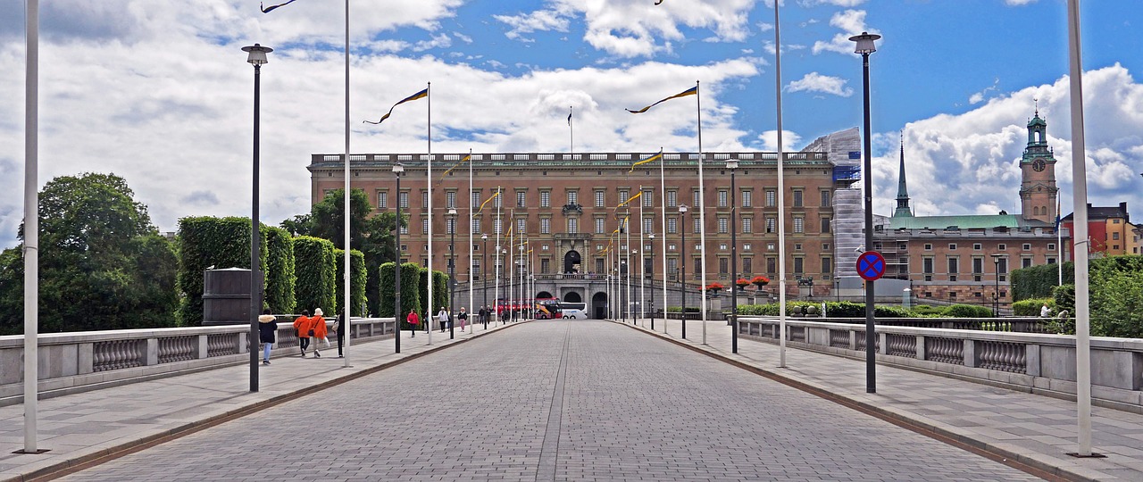 Stockholm, Stadtschloss, Karališkasis Rūmai, Prieiga, Norrbro, Karališkoji Pilis, Parlamentinė Monartika, Švedija, Įvestis, Didingas