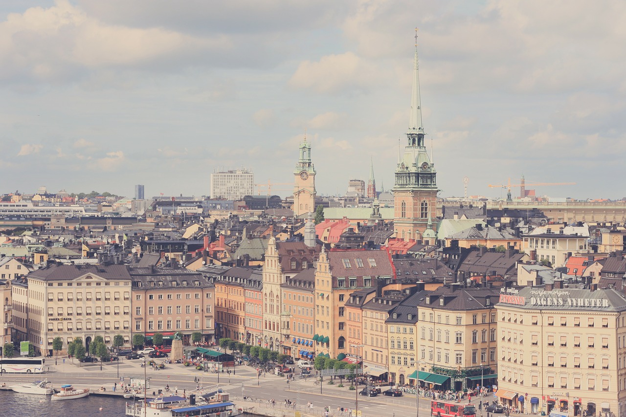Stockholm, Miestas, Miestas, Miesto Panorama, Miesto, Europa, Architektūra, Pastatai, Kvadratas, Keliai