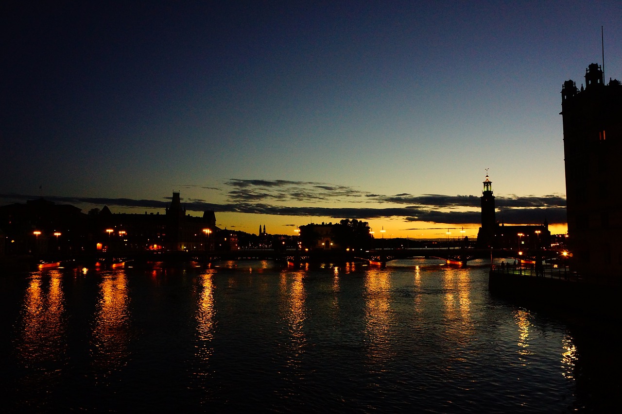 Stockholm, Švedija, Naktinis Vaizdas, Riverside, Nemokamos Nuotraukos,  Nemokama Licenzija