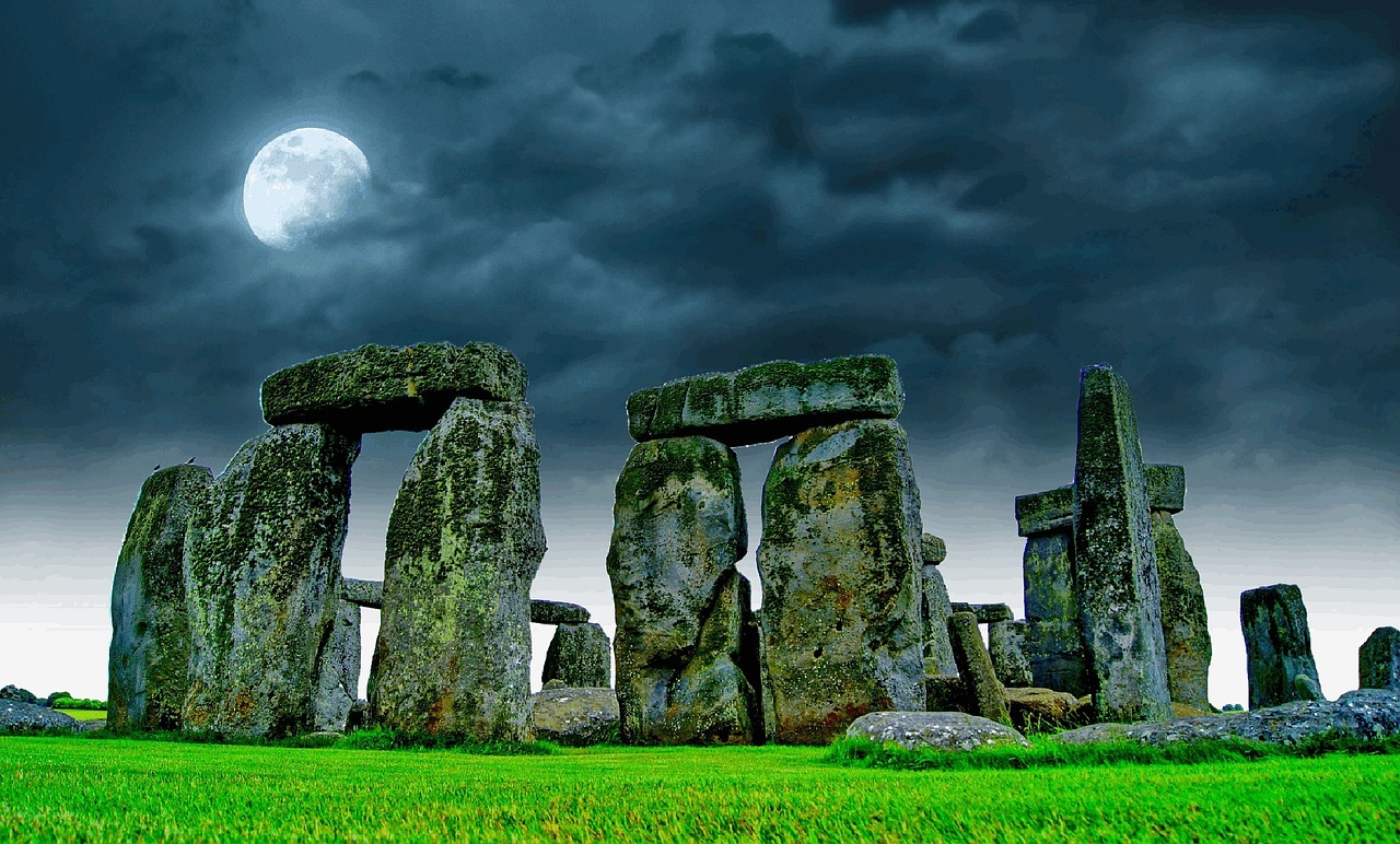 Stonehenge,  Dangus,  Mėnulis,  Naktis,  Akmuo,  Sugadinti,  Nuotaika,  Vakaras,  Rokas,  Ramstis