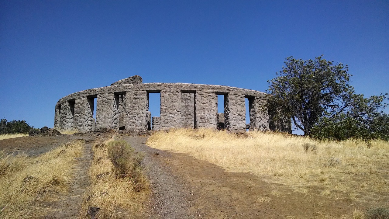 Stonehenge, Maryhill, Vašingtonas, Paminklas, Kolumbija, Upė, Architektūra, Kopija, Akmuo, Betonas