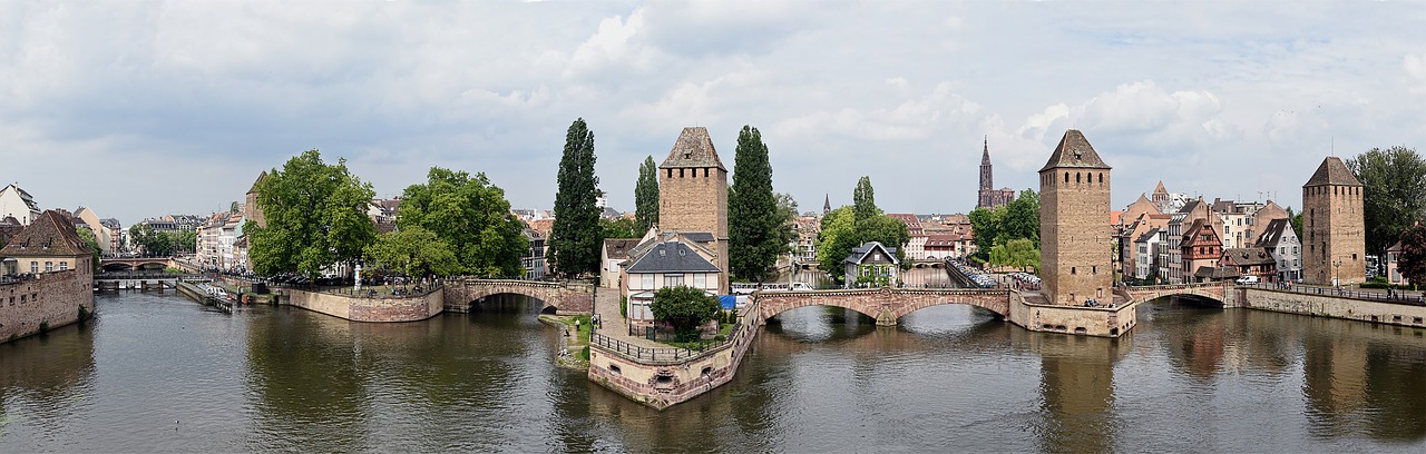 Strasbourg, France, Alsace, Padengti Tiltai, Upė, Panorama, Nemokamos Nuotraukos,  Nemokama Licenzija