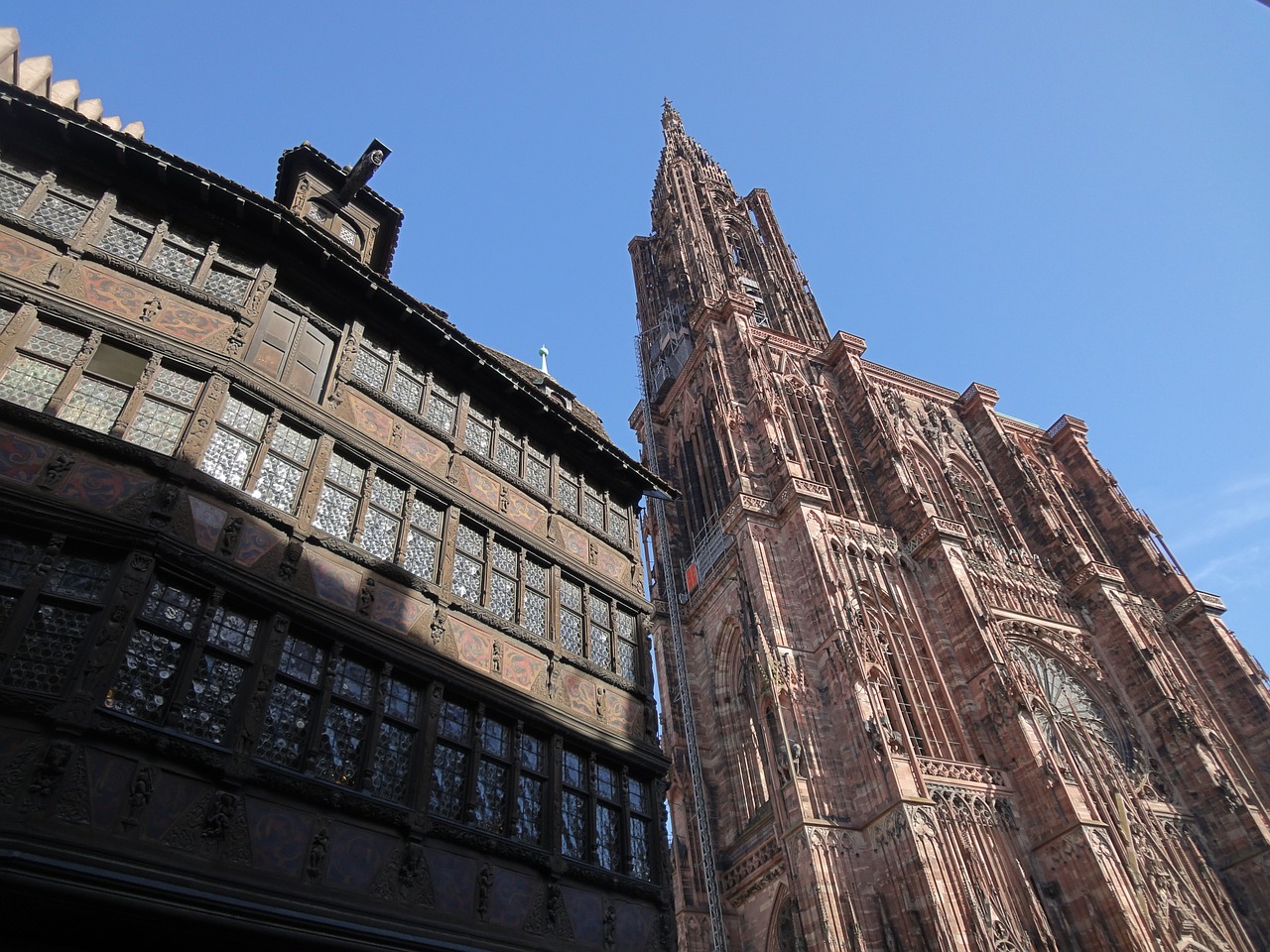 Strasbourg, Katedra, Namas, Alsace, Religija, Viduramžiai, Smiltainis, Rožinis, Stud, Alsatijos Namas