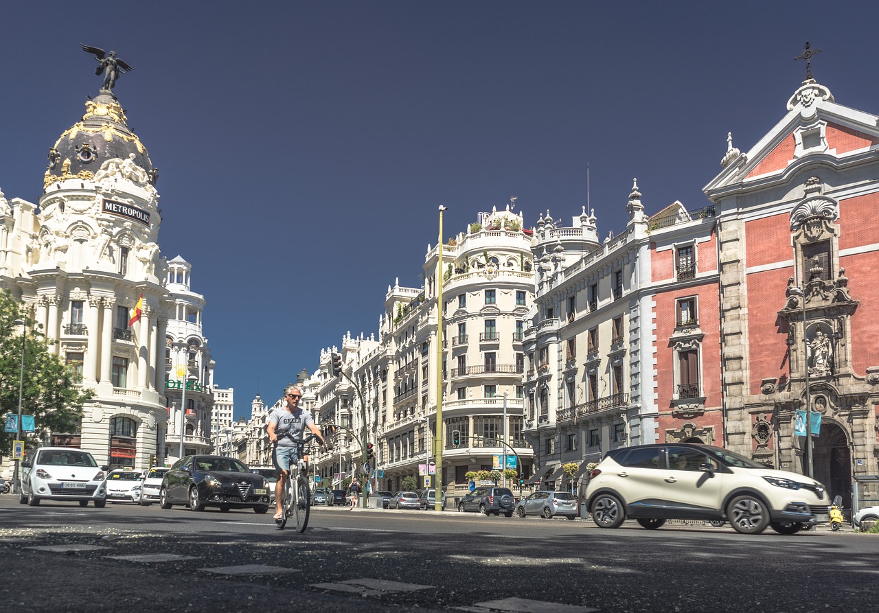 Gatvė, Dviratis, Dviratininkas, Turistinis, Centras, Architektūra, Miestas, Dviračiu, Transportas, Madride