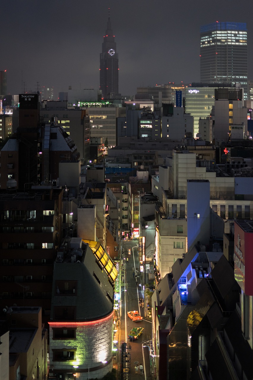 Gatvė, Naktis, Žibintai, Asija, Automobilis, Japonija, Shinjuku, Gatvių Fotografija, Taksi Tokyo, Nemokamos Nuotraukos