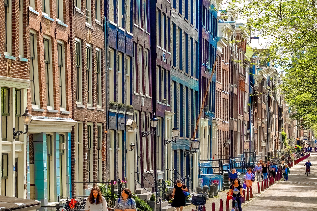 Gatvė, Amsterdamas, Turizmas, Architektūra, Miestas, Miesto Panorama, Žmonės, Dviratis, Jordan, Nyderlandai