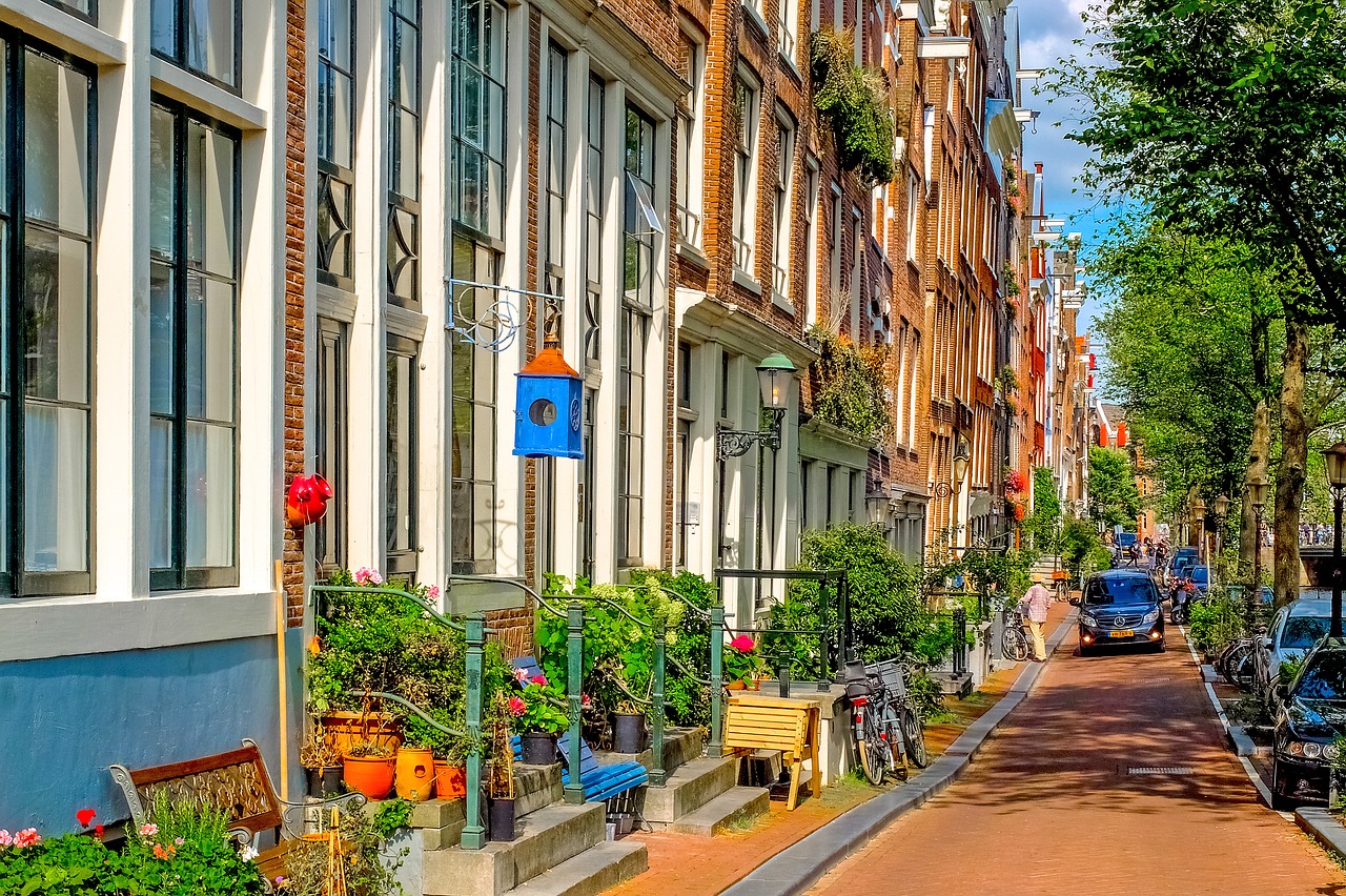 Gatvė, Augmenija, Turizmas, Miestas, Miesto Panorama, Jordan, Amsterdamas, Nyderlandai, Holland, Europa