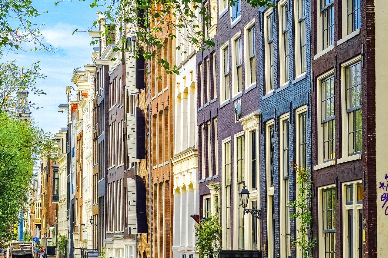 Gatvė, Namas, Pastatas, Plyta, Dažytos Plytos, Miestas, Architektūra, Miesto Panorama, Jordan, Amsterdamas