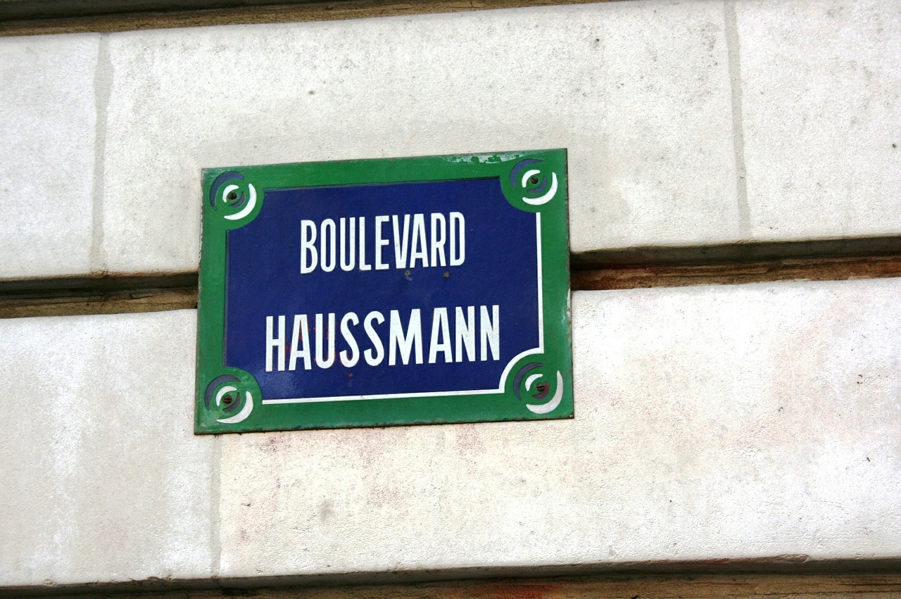 Kelio Ženklas, Boulevard Haussmann, Paris, Nemokamos Nuotraukos,  Nemokama Licenzija