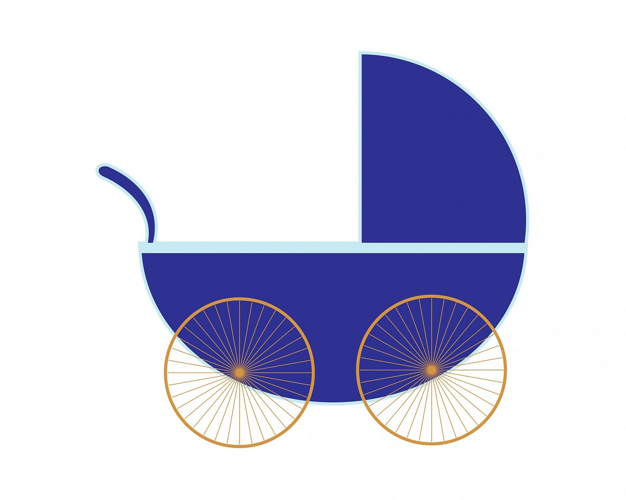 Vežimėlis, Vaikiška Mašina, Kūdikių Vežimas, Kūdikis, Berniukas, Mėlynas, Balta, Izoliuotas, Fonas, Kortelė