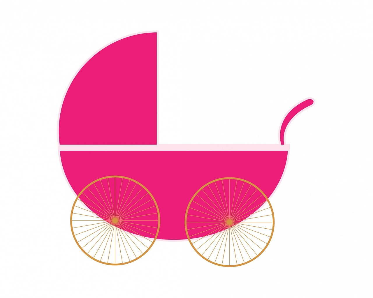 Vežimėlis, Vaikiška Mašina, Kūdikių Vežimas, Vintage, Rožinis, Kūdikis, Mergaitė, Kortelė, Šablonas, Menas