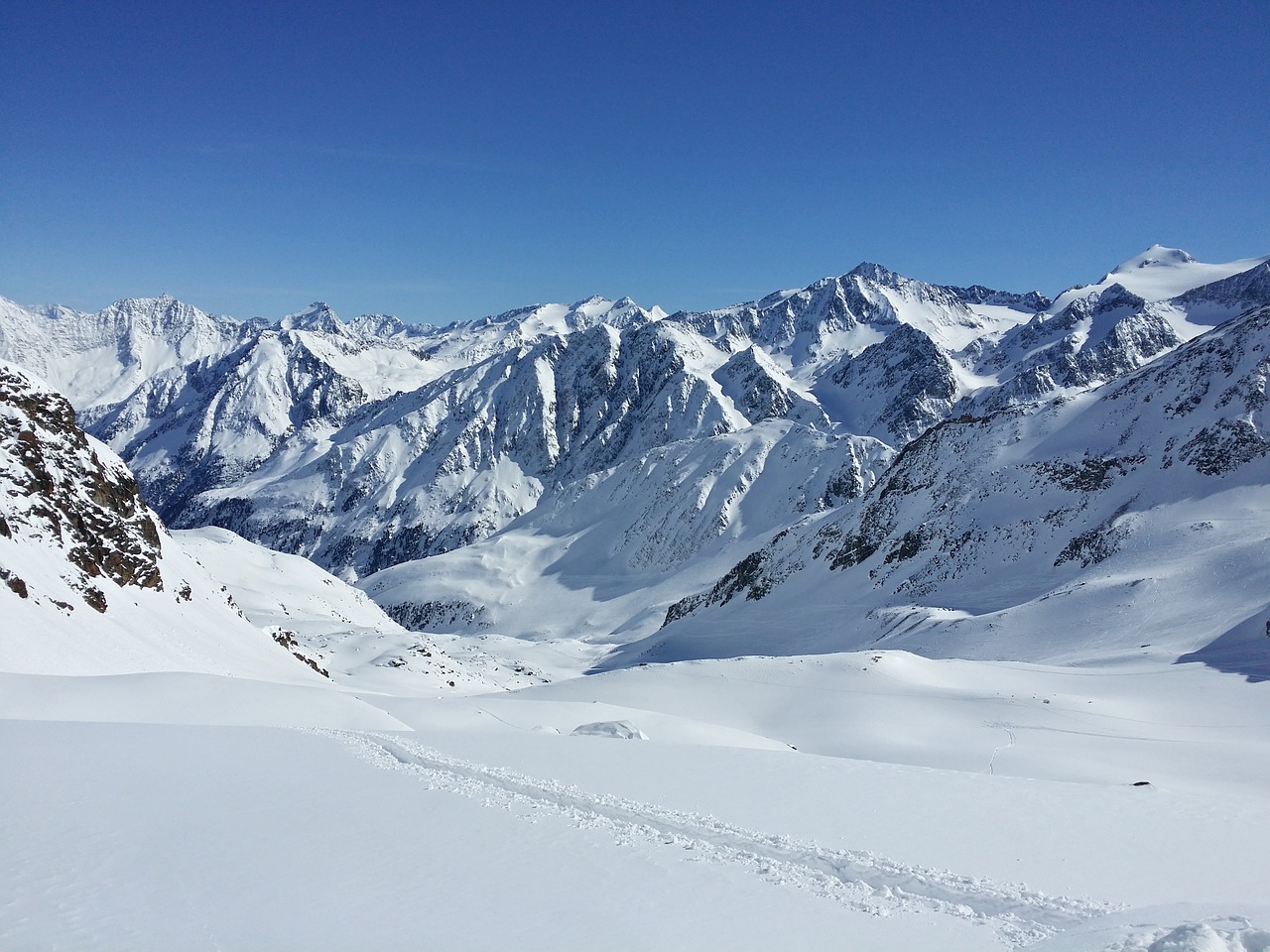 Stubaitalas, Stubai Ledynas, Aukščiausiojo Lygio Susitikimas, Sniegas, Žiema, Kalnai, Alpių, Panorama, Kalnas, Kraštovaizdis