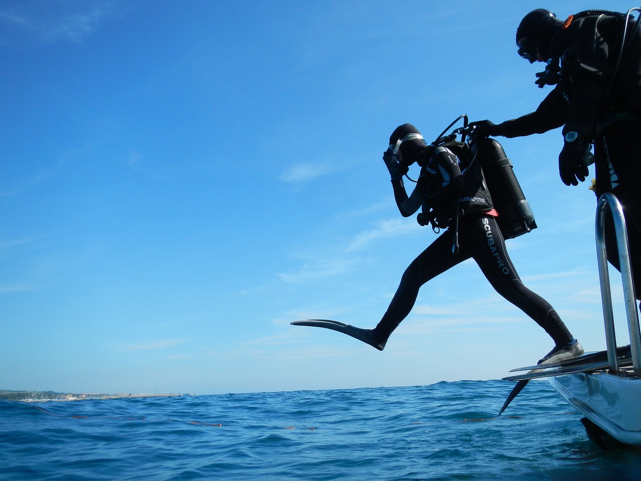 Sub, Nardymas, Scuba, Milžiniškas Žingsnis, Naras, Valtis, Jūra, Nemokamos Nuotraukos,  Nemokama Licenzija