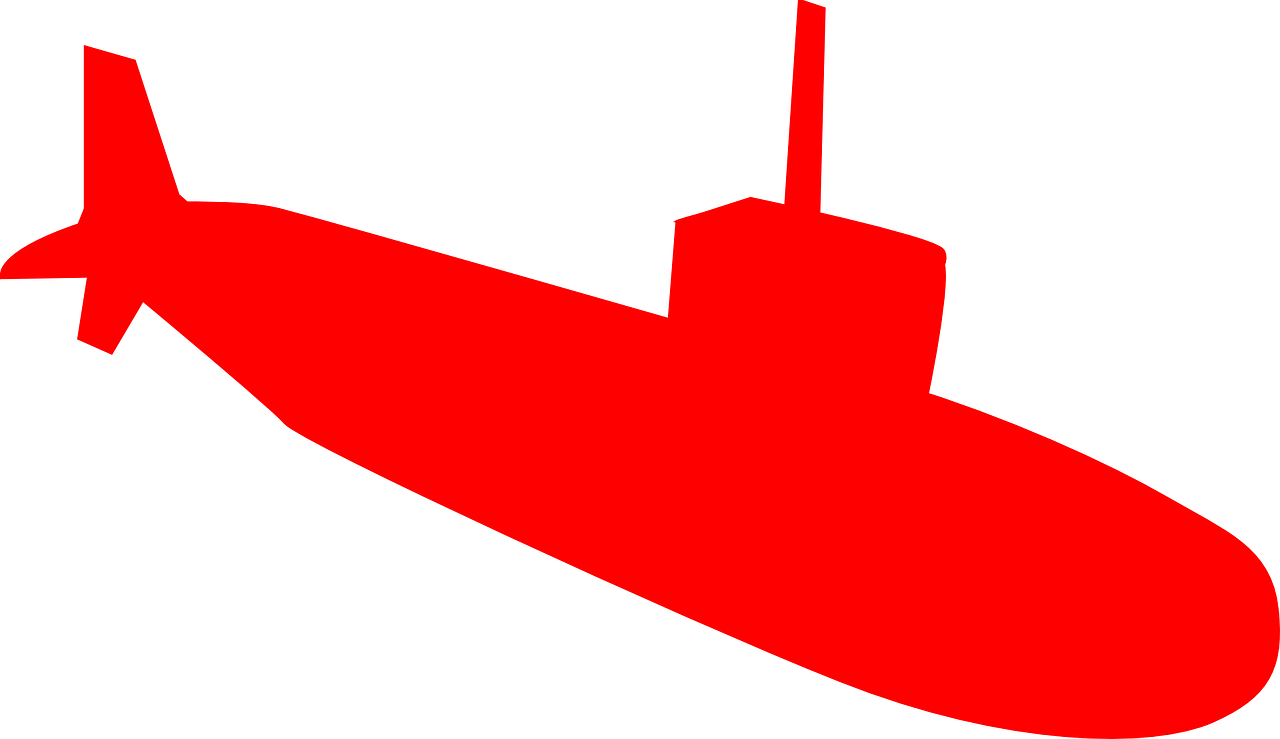 Povandeninis Laivas, U-Boat, Valtis, Laivas, Povandeninis, Raudona, Siluetas, Laivas, Jūra, Vandenynas