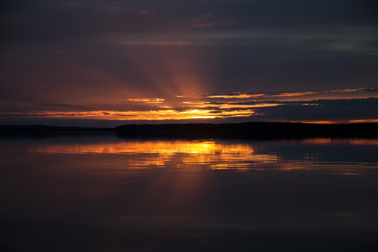 Vasara, Ežeras, Vakaras, Finland, Apmąstymai, Suomių, Kraštovaizdis, Vanduo, Saulėlydis, Nemokamos Nuotraukos