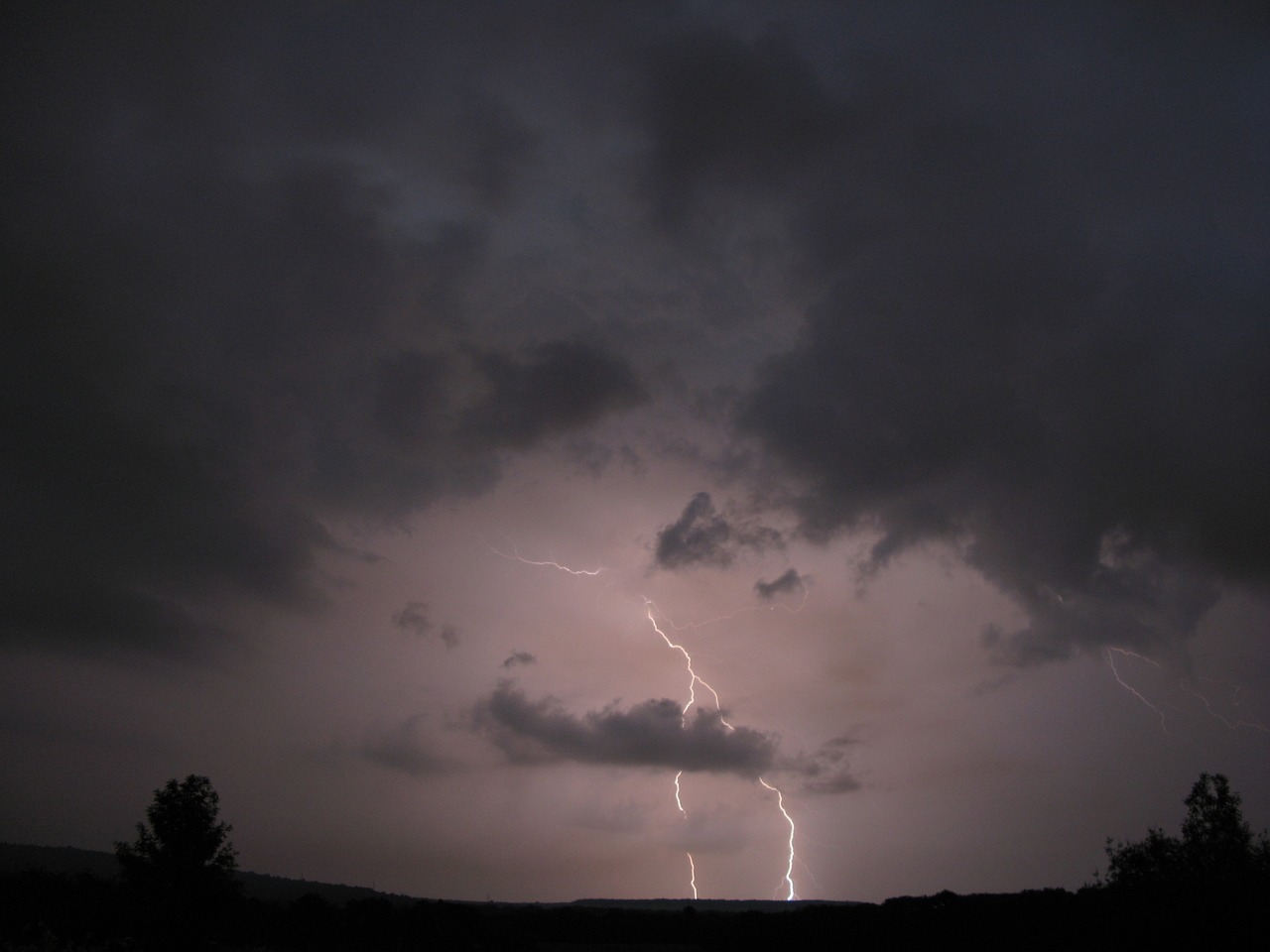 Vasara, Kraštovaizdis, Audra, Lietus, Gamta, France, Upė, Panoramos, Debesys, Žaibas