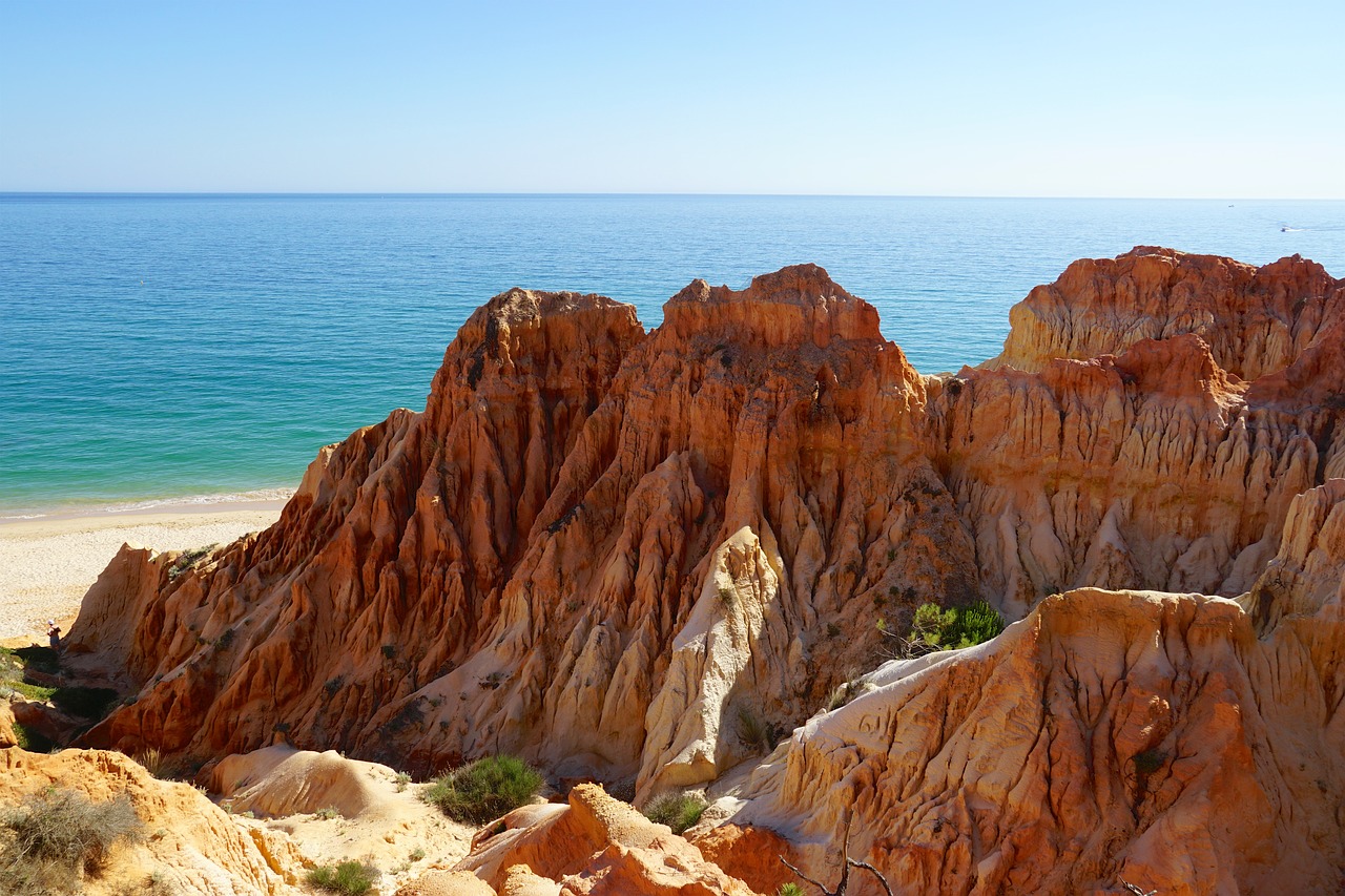 Vasara,  Atostogos,  Uolos,  Algarve,  Portugalija,  Kraštovaizdis,  Pobūdį,  Jūra,  Mėlyna,  Kelionė