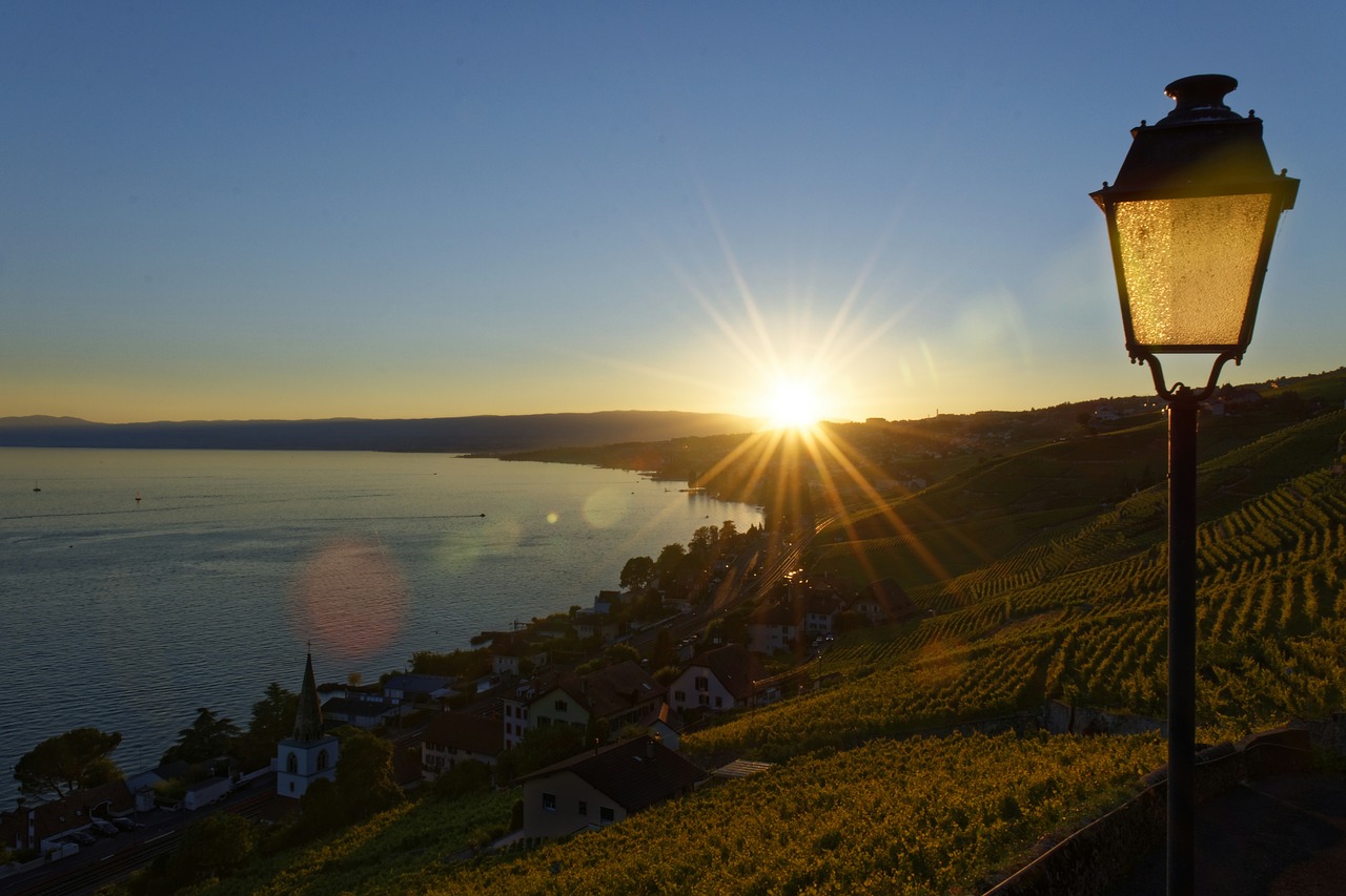 Saulė, Ežeras, Šveicarija, Nemokamos Nuotraukos,  Nemokama Licenzija