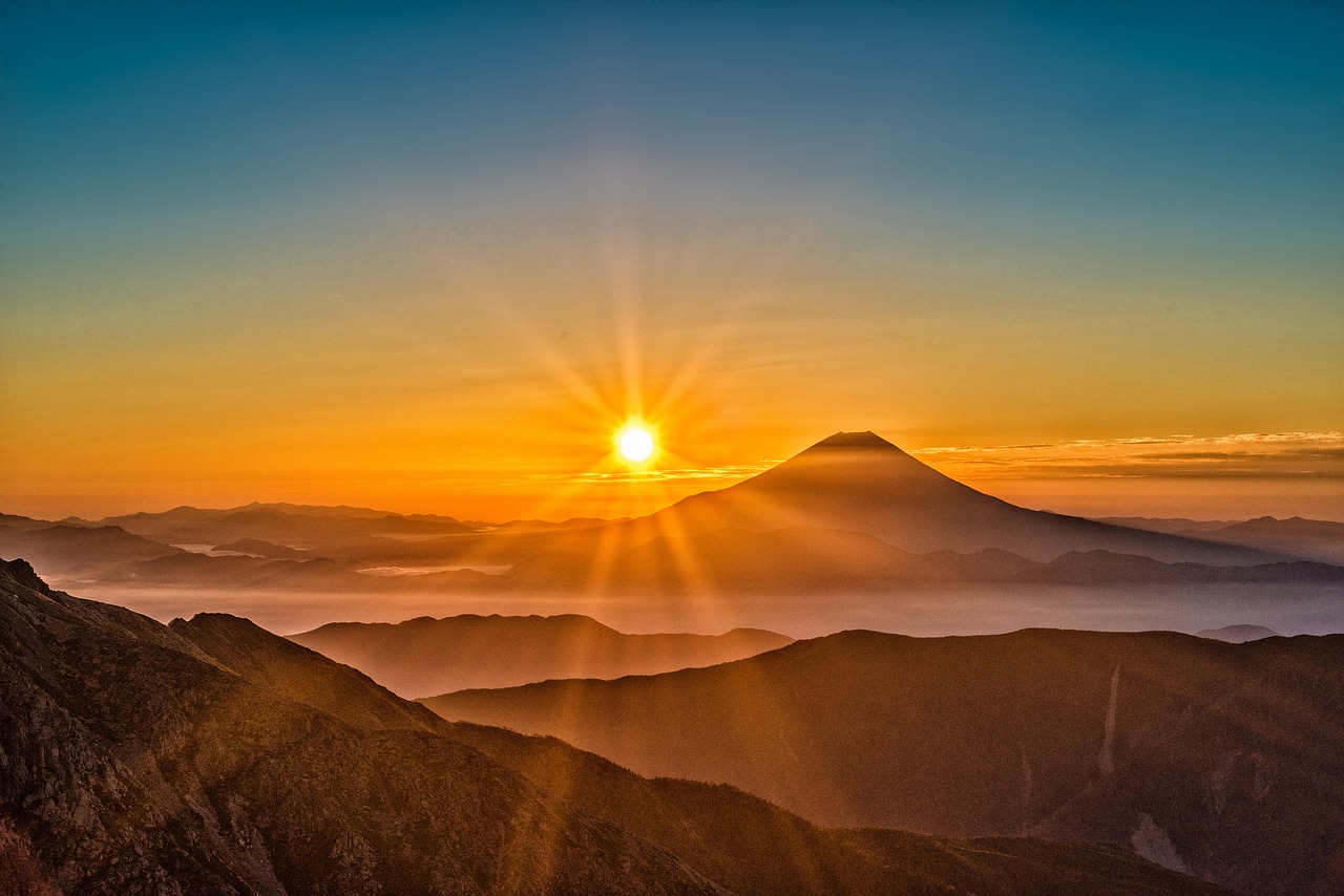 Saulė, Mt Fuji, Japonija, Kraštovaizdis, Pietų Alpėse, Spalio Mėn, Nemokamos Nuotraukos,  Nemokama Licenzija
