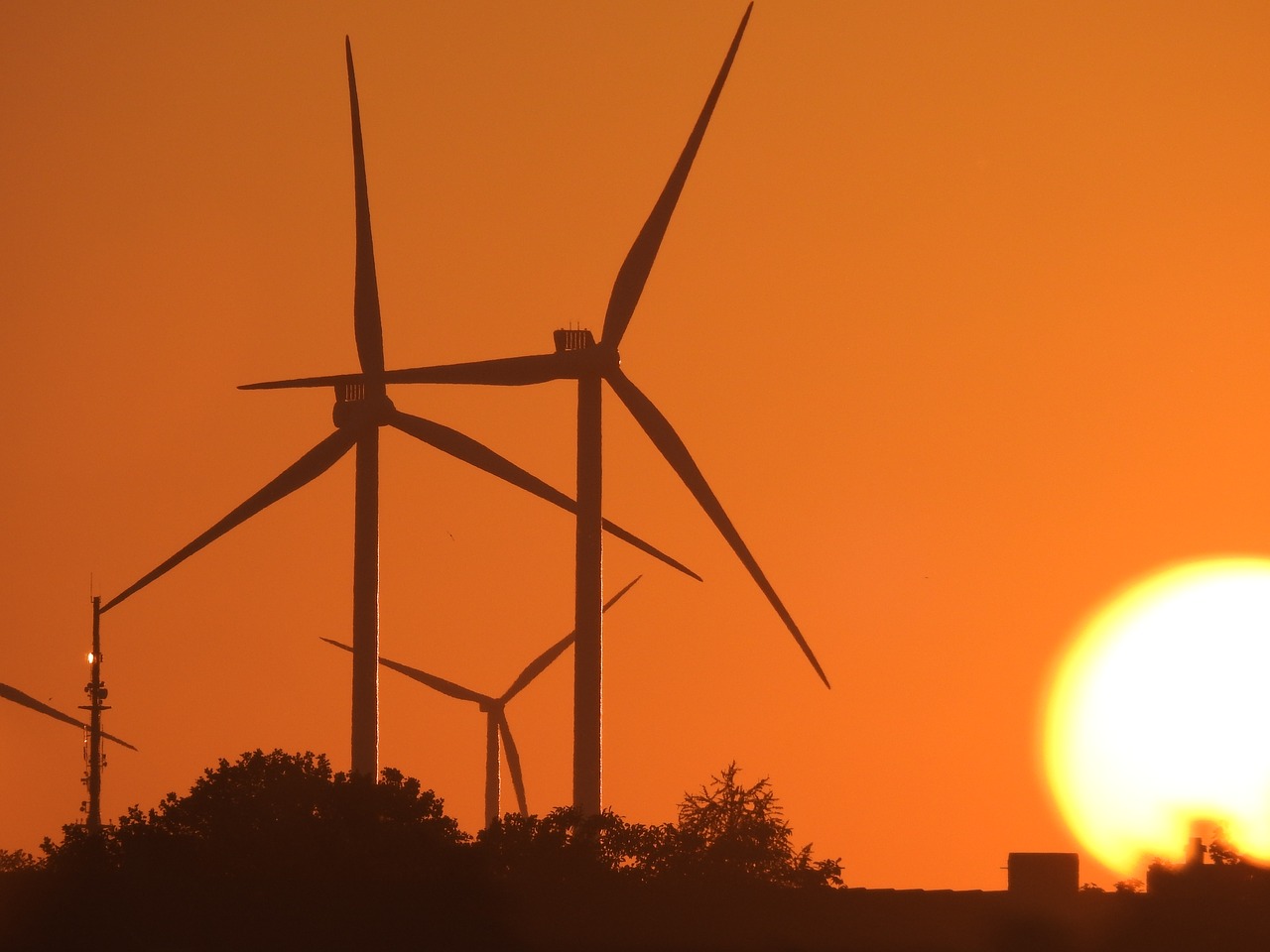 Saulė, Saulėlydis, Bolidas, Windräder, Raudona, Rheinhessen, Vakaro Saulė, Saulės Rutulys, Dusk, Nemokamos Nuotraukos