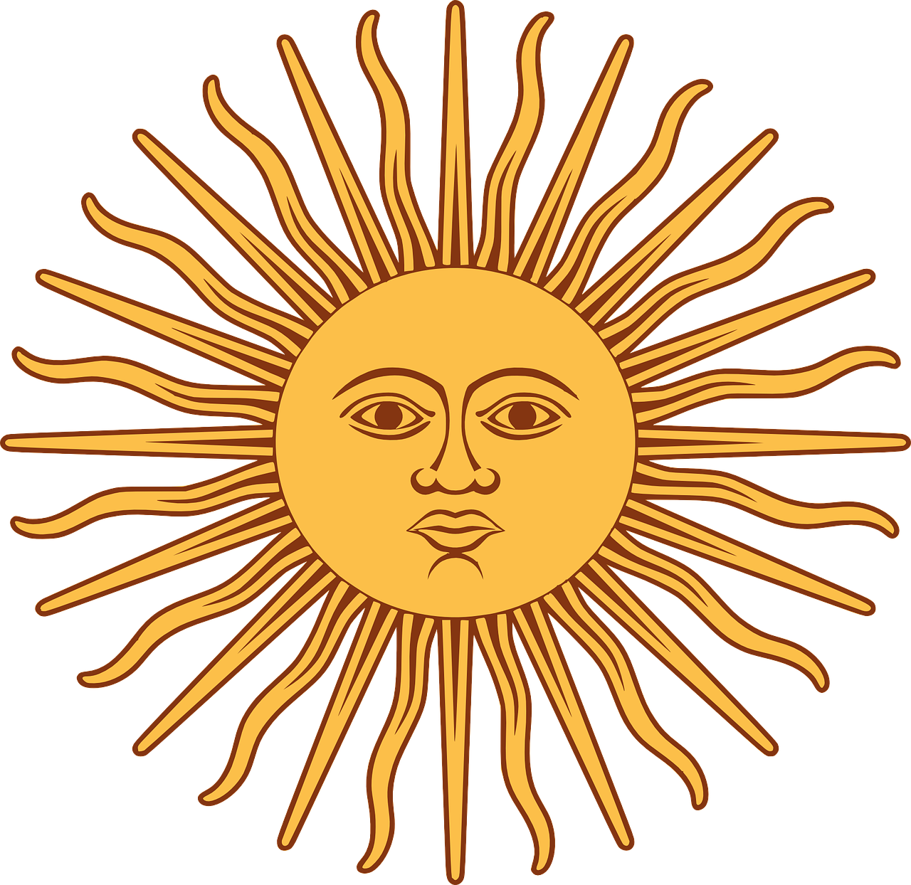 Saulė, Emblema, Akys, Veidas, Spinduliai, Saulė Gali, Argentinos, Argentine, Argentina, Vėliava